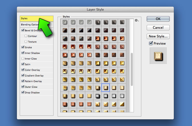 picking a layer style